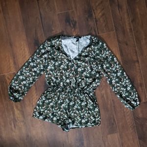 Long Sleeve Floral Romper